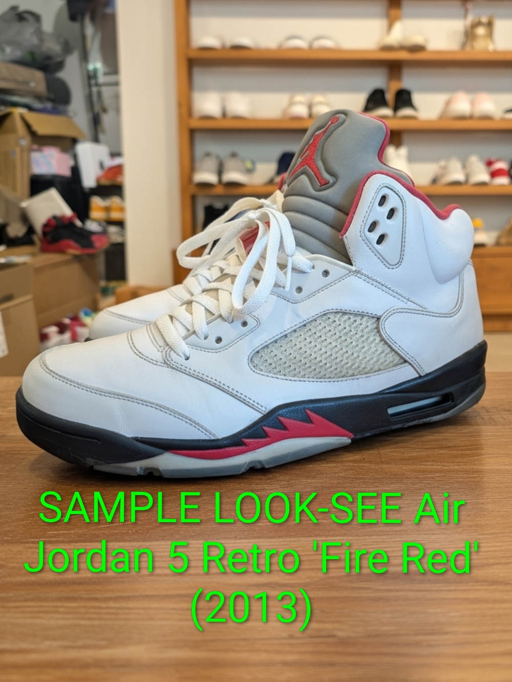 SAMPLE Air Jordan 5 Retro 'Fire Red' (2013) Mens 14 EUC